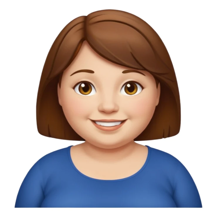 Fat short woman brown hair  sticker