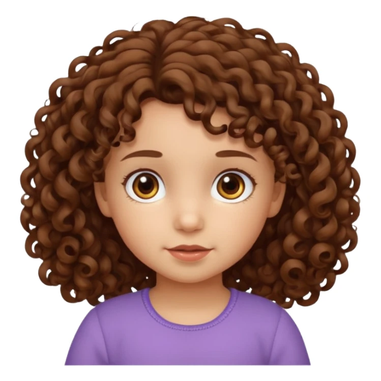 3yr old girl curly brown hair brown eyes sticker