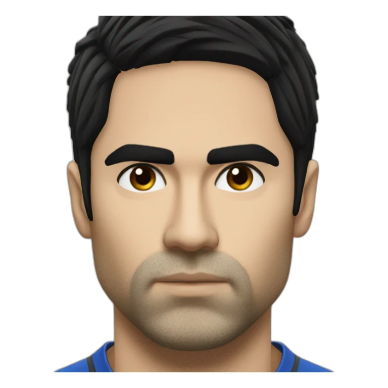 mikel arteta black hair serious face sticker