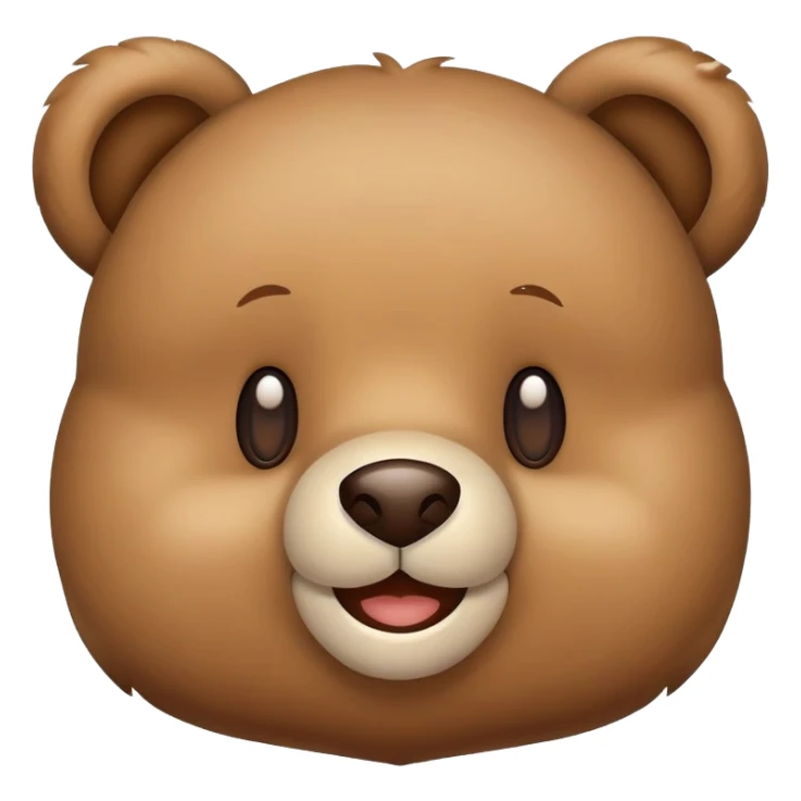 A teddy bear toy with a cute smiling face sticker