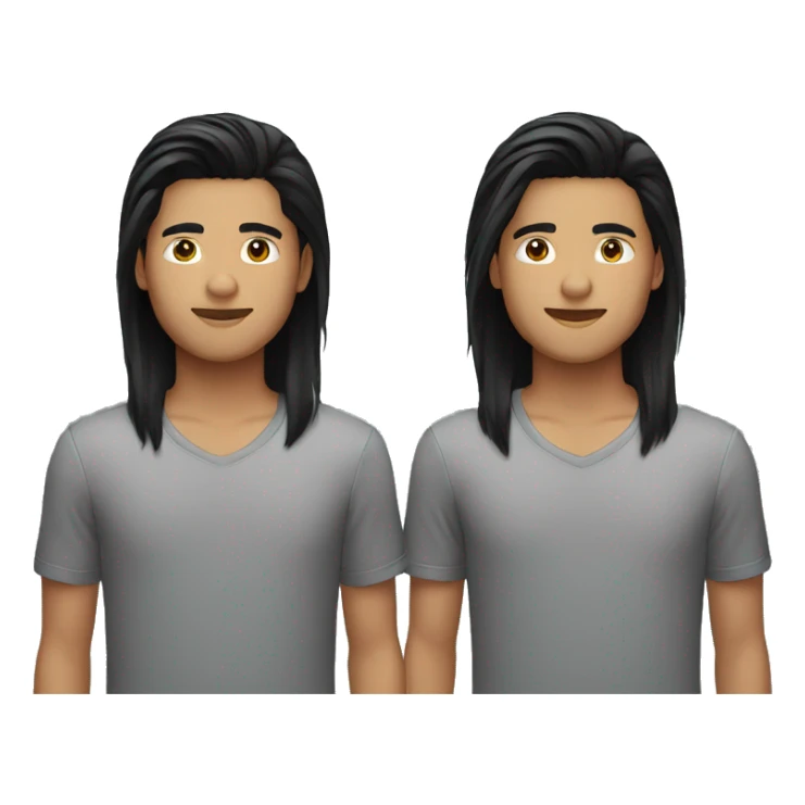 Twin brothers nepali black straight hair sticker