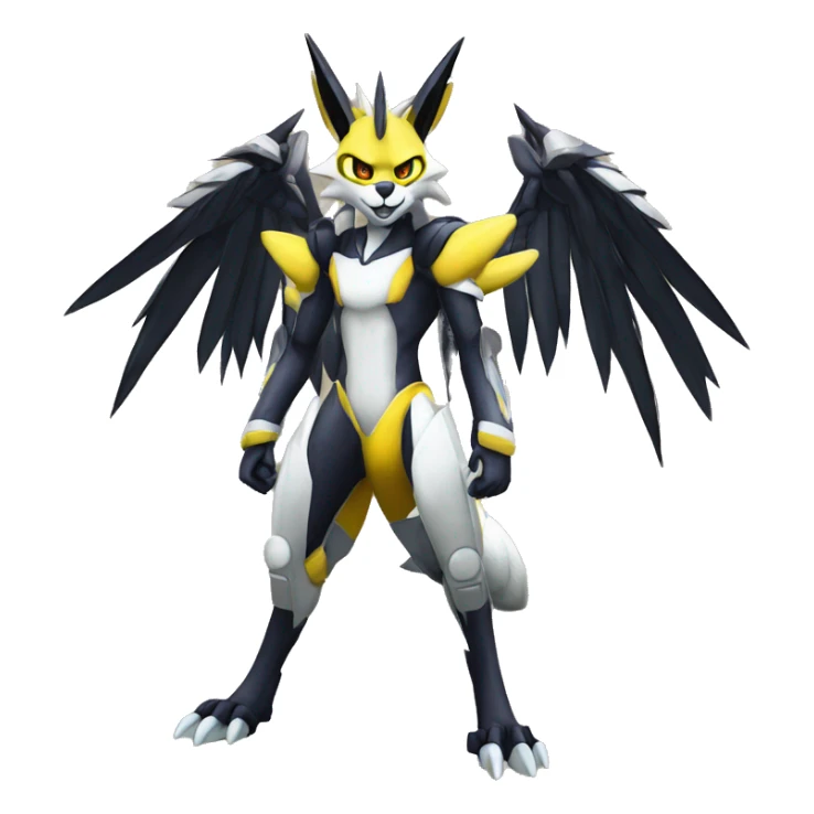 Cool Edgy Metabee Renamon Zeraora Full body sticker
