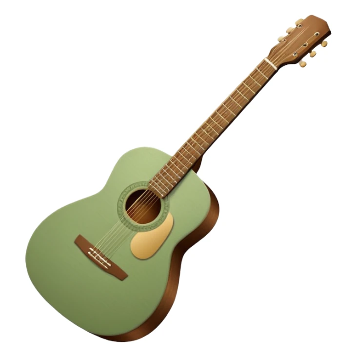 sage green acoustic guitar sticker