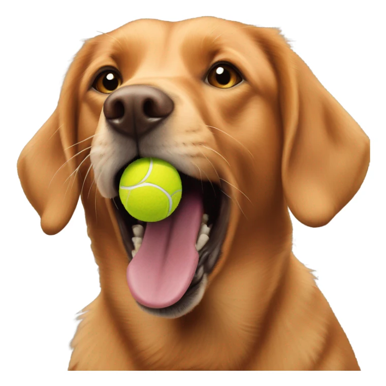 Fox red Labrador retriever tennis ball in mouth sticker