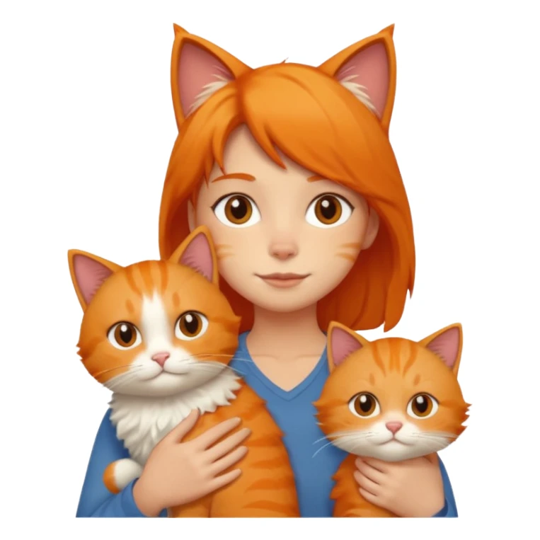 person with cat on their shoulder sticker