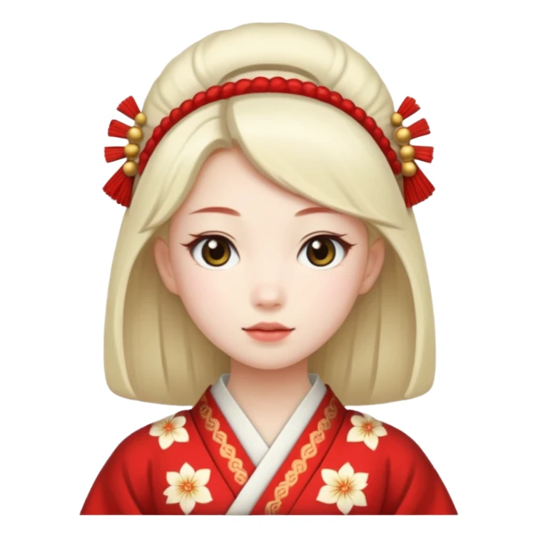 japanese girl in traditional costume sticker