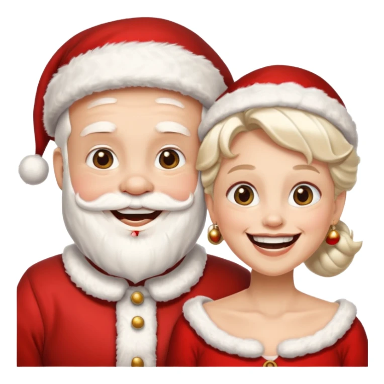 SANTA Y MAMA CLAUSE SONRIENDO CON ORTODONCIA EN DIENTES sticker