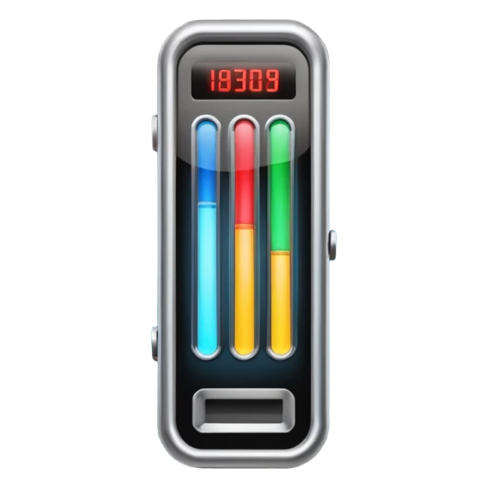 a bar with a meter that has different colors on it  sticker