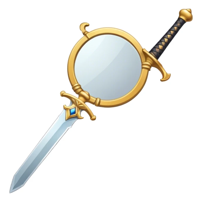 the sword on the floor and a mirror represents self-awareness and acceptance sticker