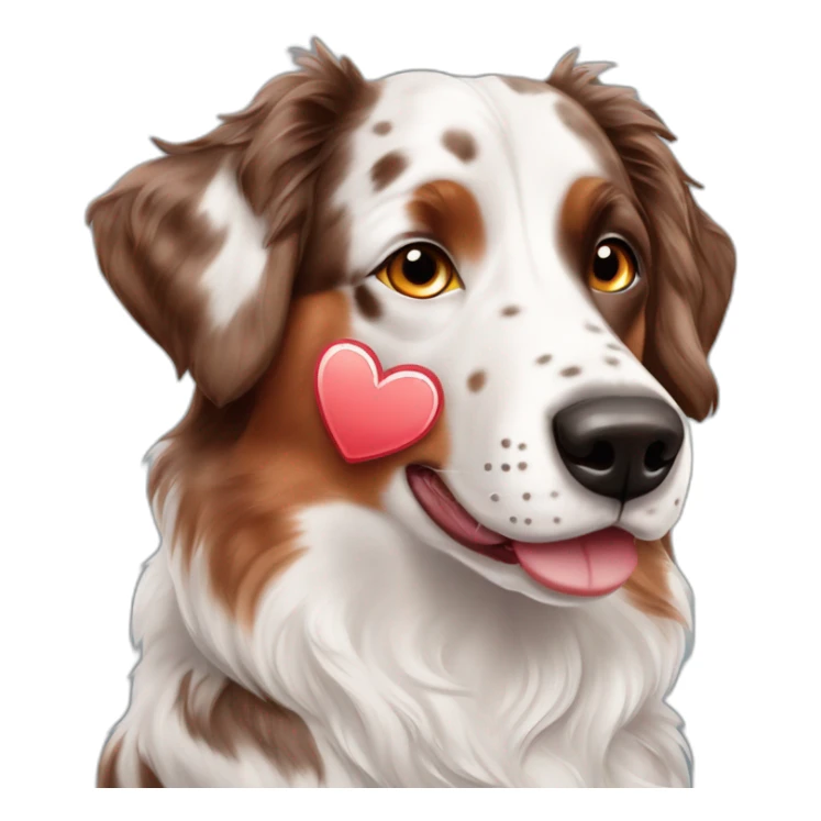 Red merle Australian Shepherd and dalmatian in Love sticker