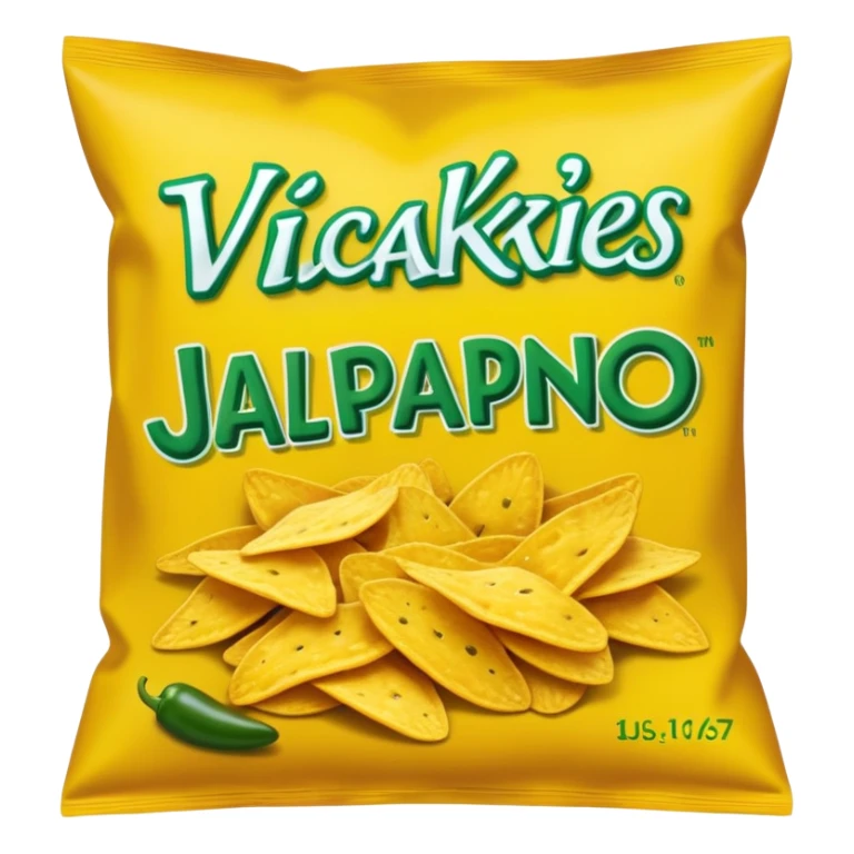Mrs. Vickies bag of jalapeño chips sticker