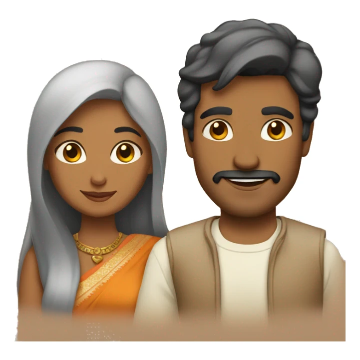 Indian woman and American man as a couple sticker
