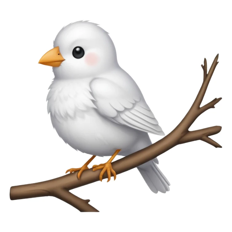little white bird on a branch sticker