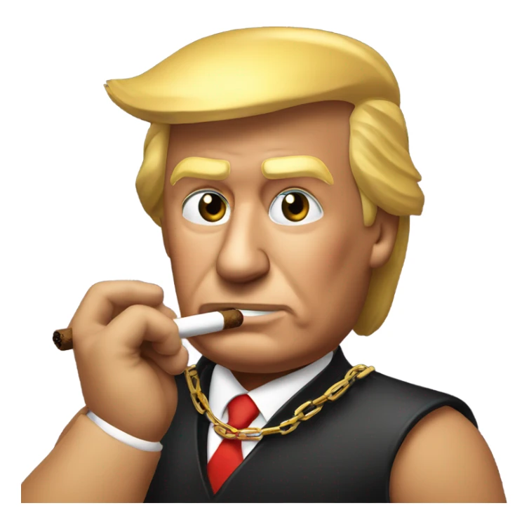 Donald Trump with a chain and cigar  sticker