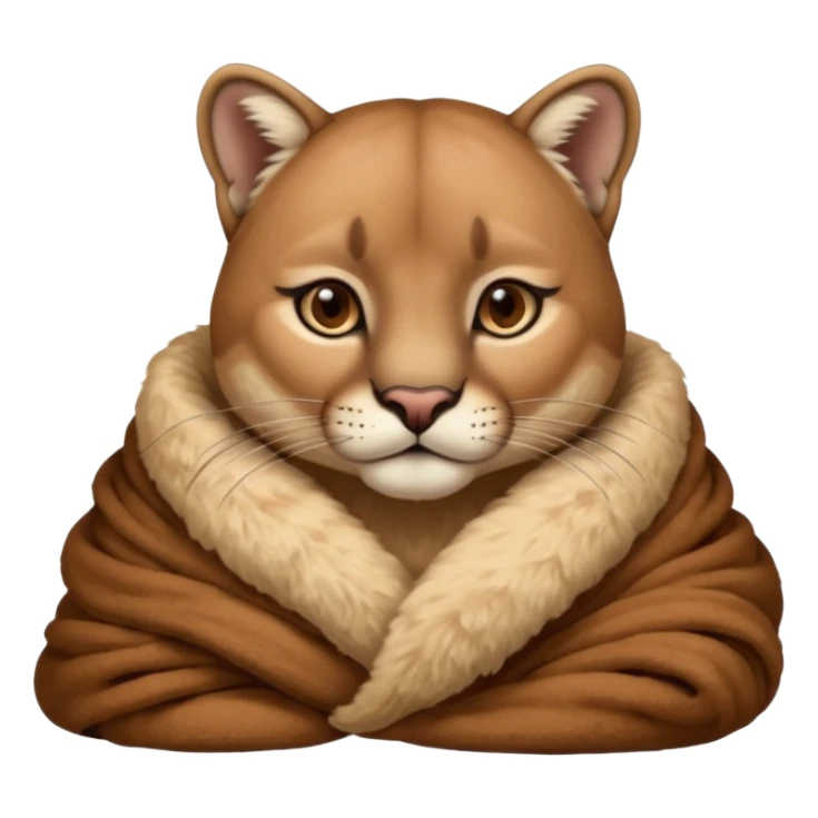 Cozy puma cougar in blanket sticker