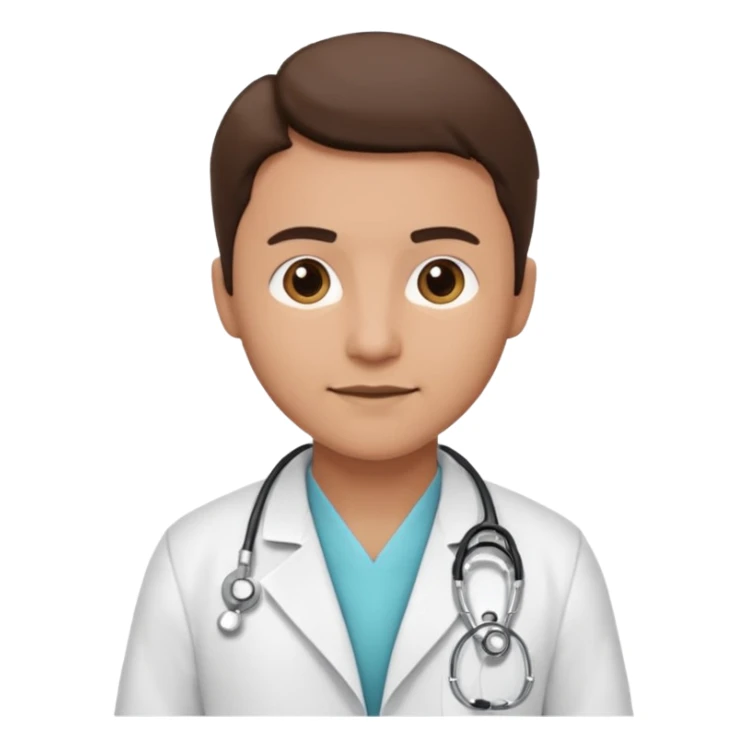 medico con estetoscopio y bata en un hospital sticker