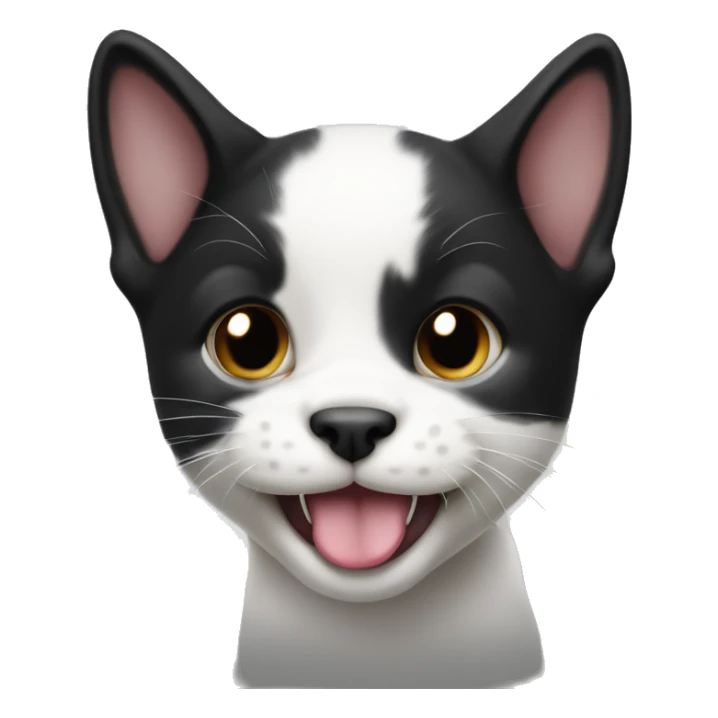 Black and white cat puppy with his tongue out sticker