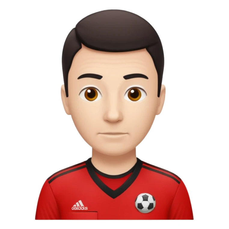 Do a simple soccer referee emoji with a red adidas shirt sticker