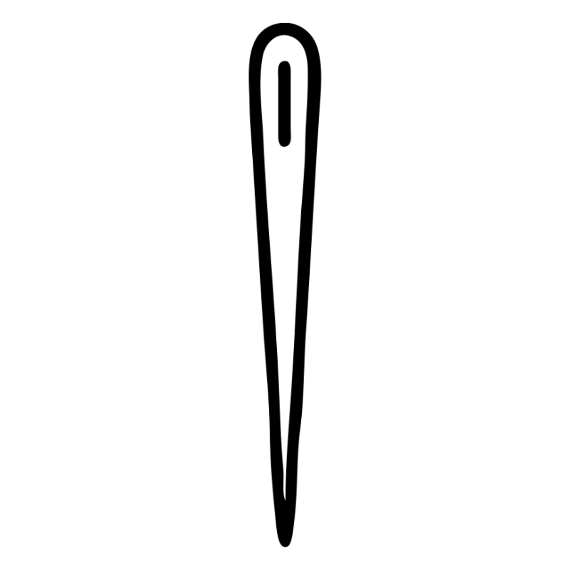 simple and clear sewing needle icon, black outlined, no fill sticker