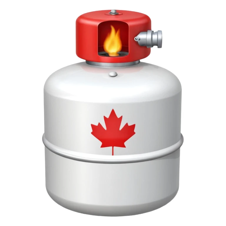 Create a size 420 propane tank emoji that is white with a red lid  sticker