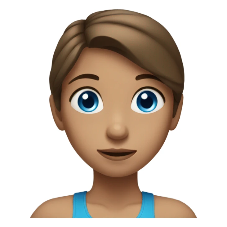 Girl lifting weights, brown hair and bright blue eyes  sticker