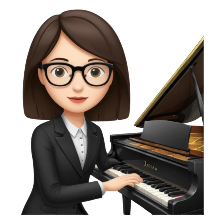 Brunette glassespianist sticker