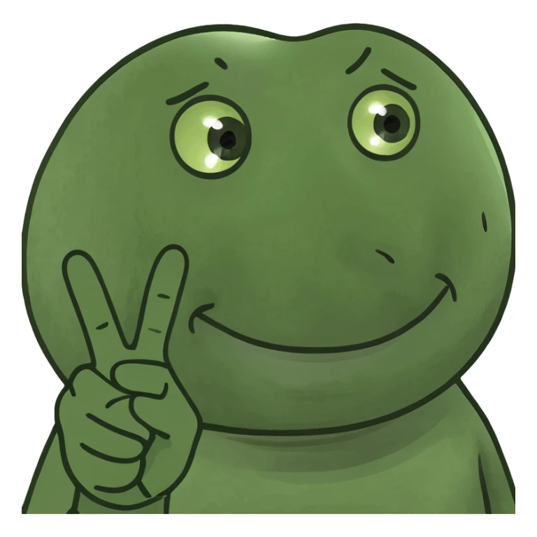 Crying kissy face holding up a peace sign  sticker