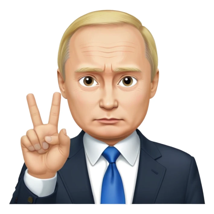 Putin shows trump a "fuck you" sign sticker