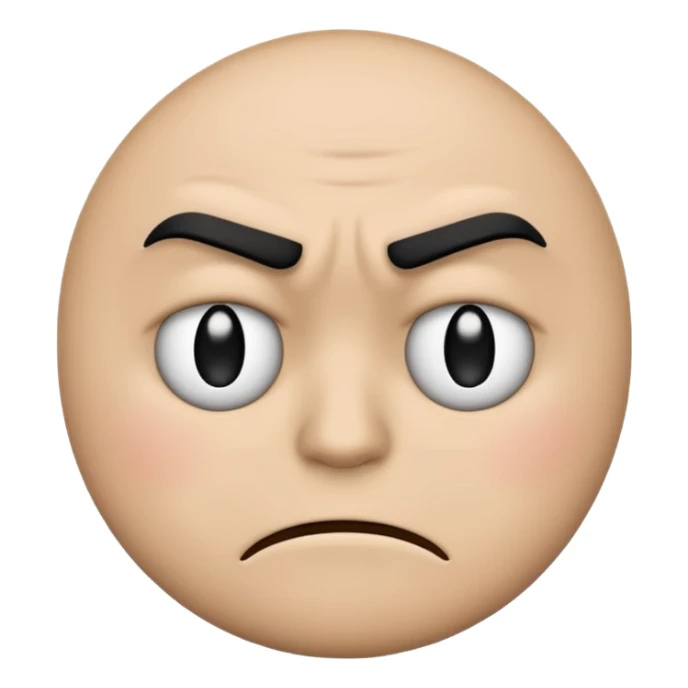 emoji face w a sad frown with a eyebrow mad frown  sticker