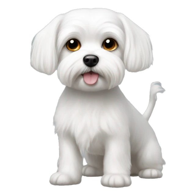 Small white male Maltese dog  sticker