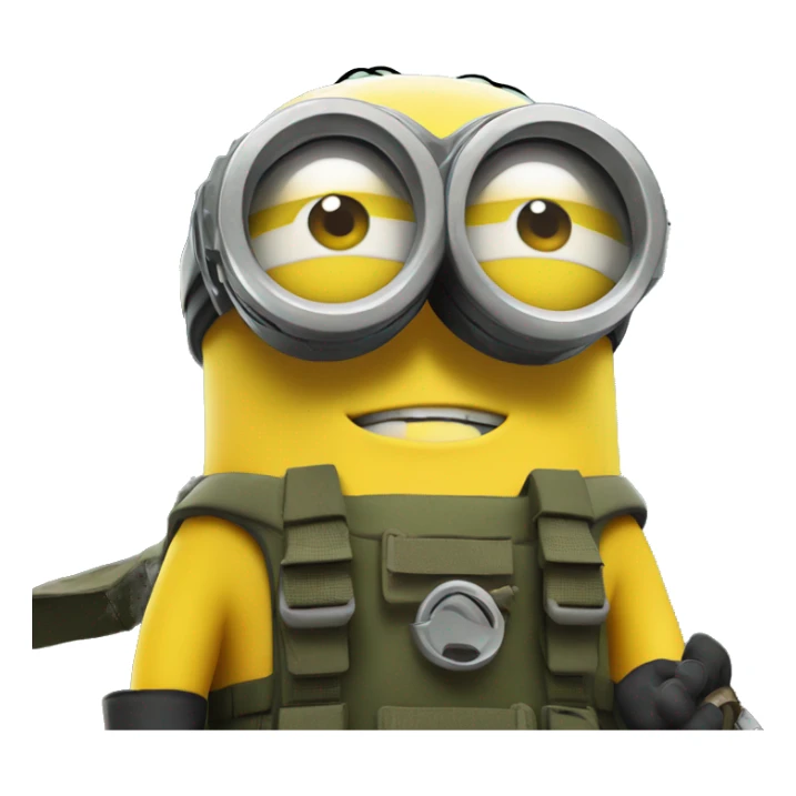 A Minion in survival gear in the forest   sticker