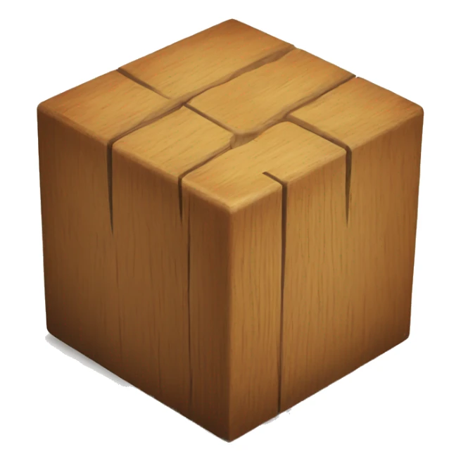 Wooden cube w sticker
