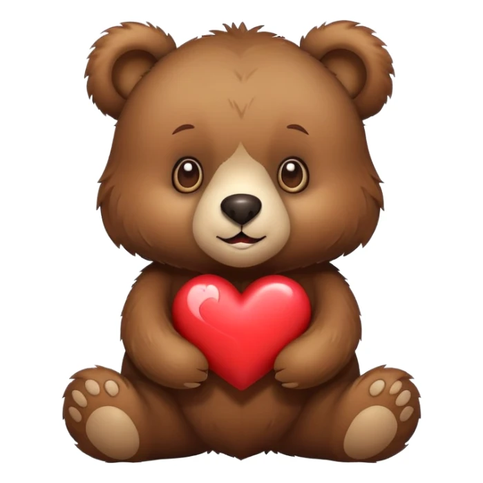 Bear with heart  sticker
