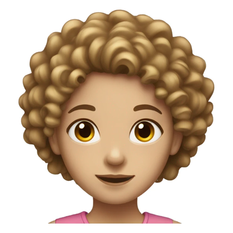 girl with fare skin and curly hair sticker