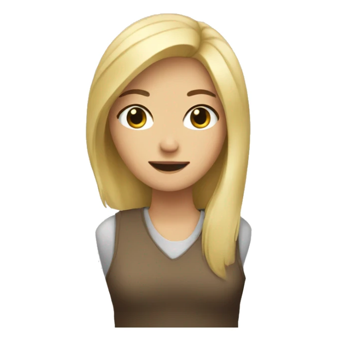 blonde girl with hand out flat approve sticker