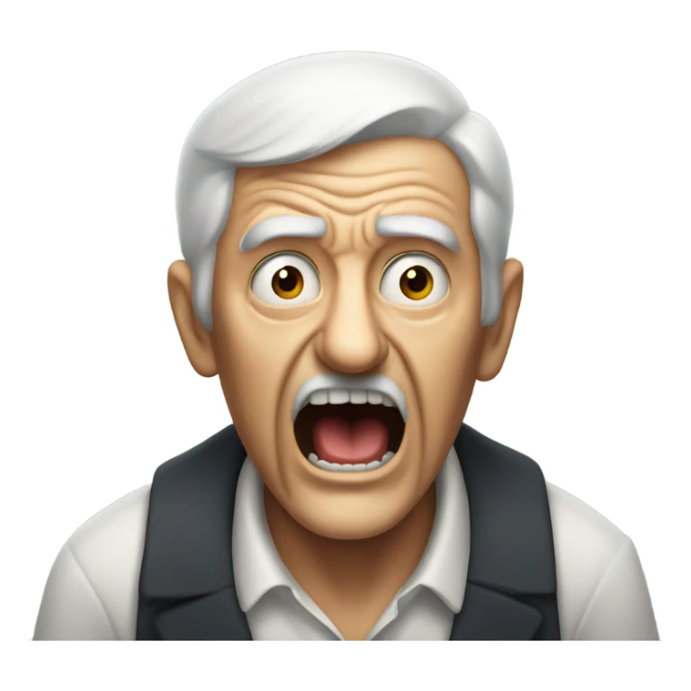 Creepy old man screaming at toucan sticker