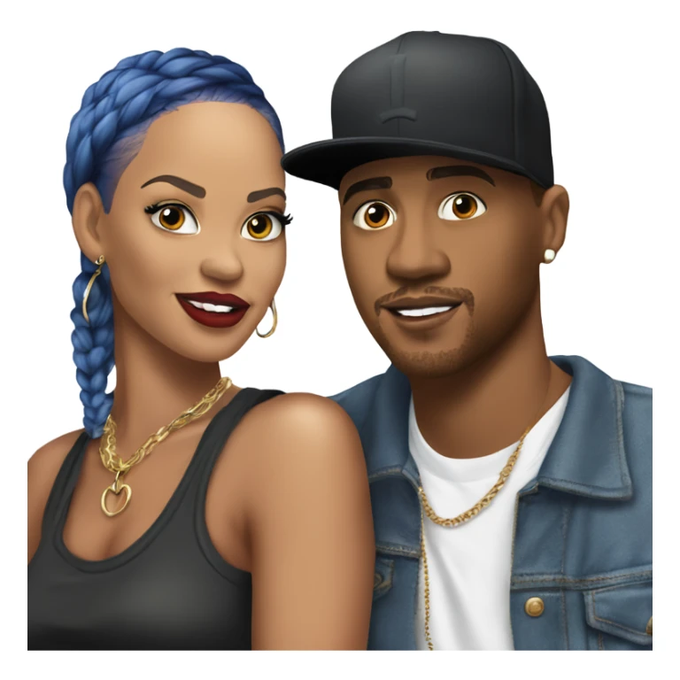 Hyper Realistic C Breezy and Rhianna romantic photo  sticker