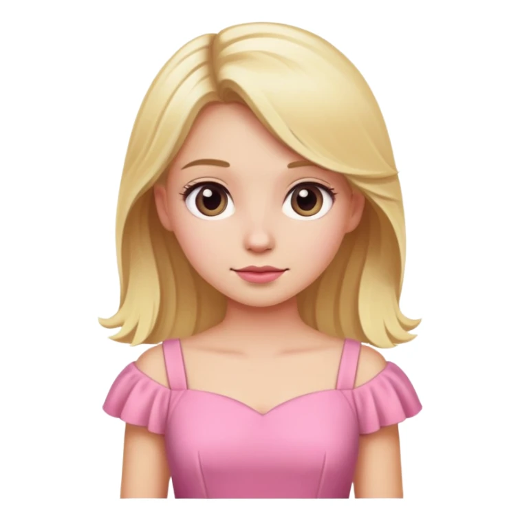 a blonde girl with a pink dress sticker