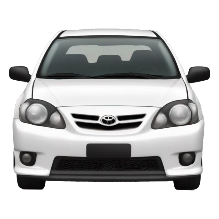 White 2006 Toyota Corolla Conquest with a sportivo body kit sticker