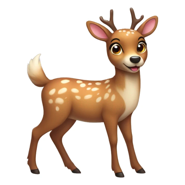 Cute rudi the deer next one cute furry brown dog sticker