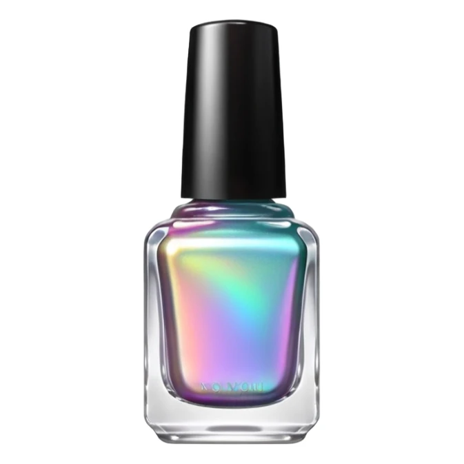 Iridescent Multicolor Holographic polish in bottle sticker