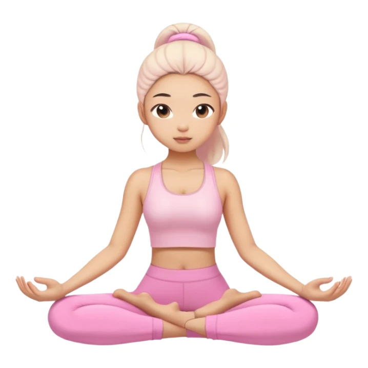 asian yoga girl light pink clothes  sticker