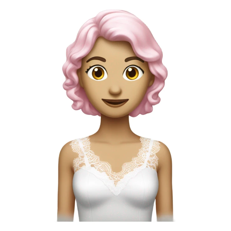 Un vestito rosa con del pizzo bianco sulle bianche sticker