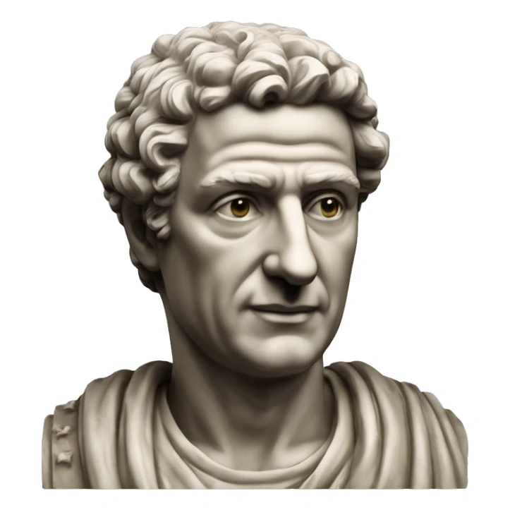 estatua de Marco Aurelio emperador estoico, lagrimas de alegria sticker