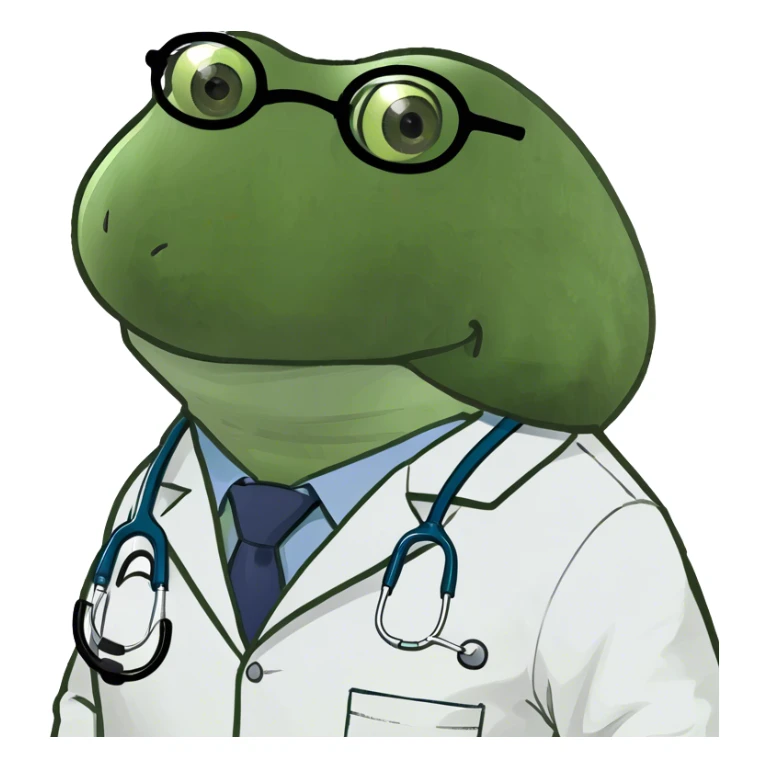 bufo wearing a doctor outfit sticker