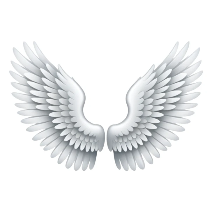 white angel wings icon sticker