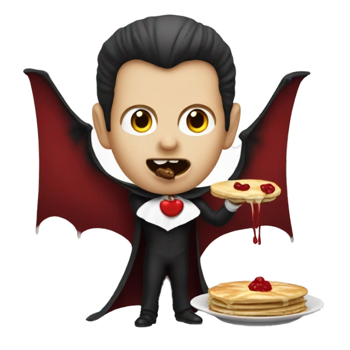 Dracula eating pancakes sticker