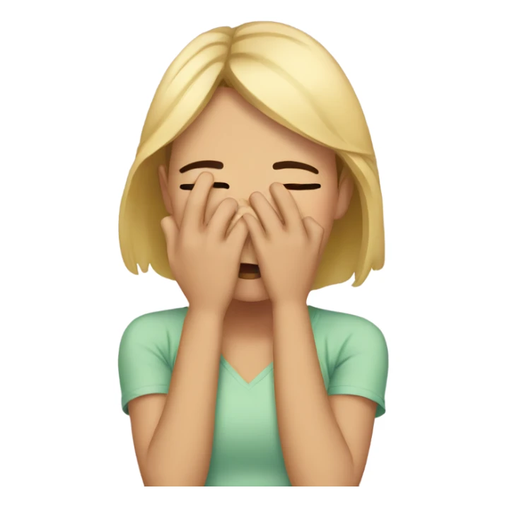 Girl covering eyes embarrassed sticker