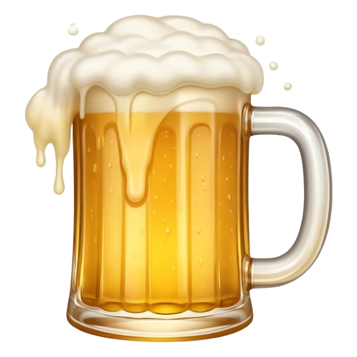 A frothy mug of golden beer with foam overflowing sticker