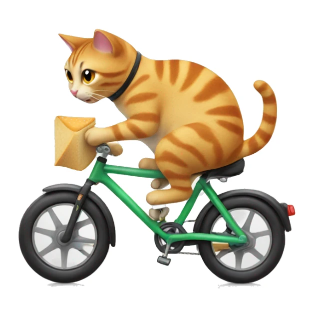 Cat on a bike eating a sandwich  sticker